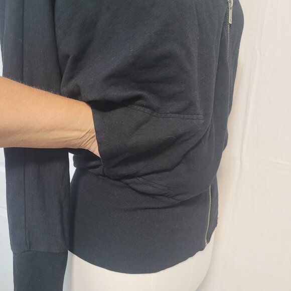 Community Black Zip Front Hooded Jacket Size M - Picture 4 of 12